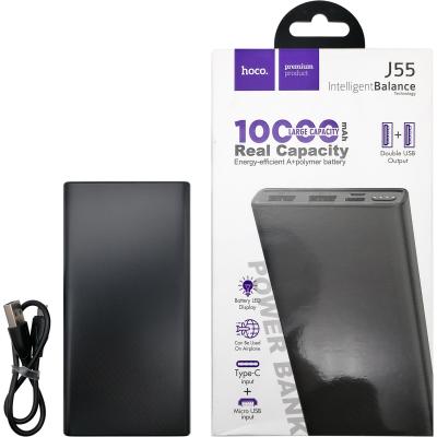 Портативный аккумулятор 10000 мАч, HOCO J55 Neoteric, 2xUSB, черный***