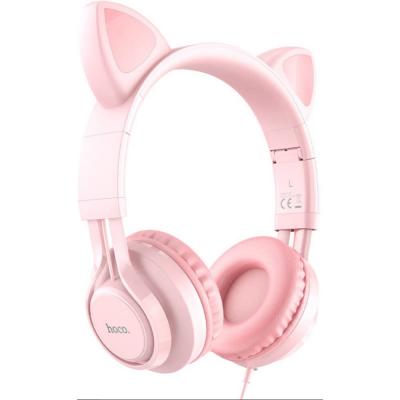 Наушники-гарнитура HOCO W36 Cat, накладная, розовый
