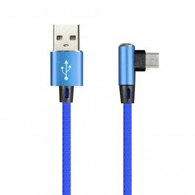 Кабель USB - micro USB, 1,0м, Smartbuy, FLOW 3D L-TYPE, 2A, синий (iK-12FLL blue)