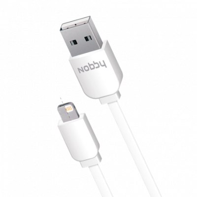 Кабель 2 в 1 USB - Lightning 8pin+micro USB, 1,0м, Nobby Сomfort 018-001, 2.1A, белый