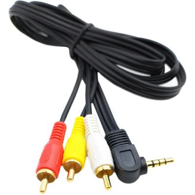 Jack3.5 (4pin) - 3RCA, 1,5м, угловой