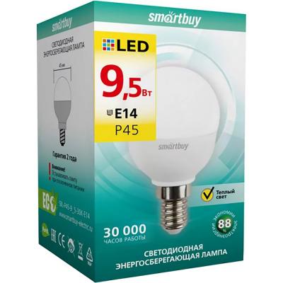 LED лампа P45/9,5W/3000/E14, Smartbuy
