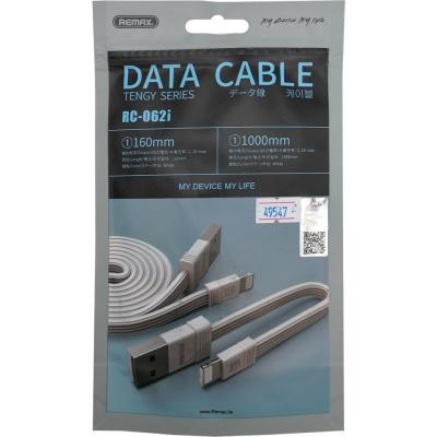 Кабель USB - Lightning 8pin, 1,0м (+0,16м) Remax Tengy RC-062i, белый /пакет/