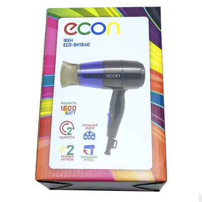 Фен ECON ECO-BH164D (1600Вт, 2 режима, складная ручка) 