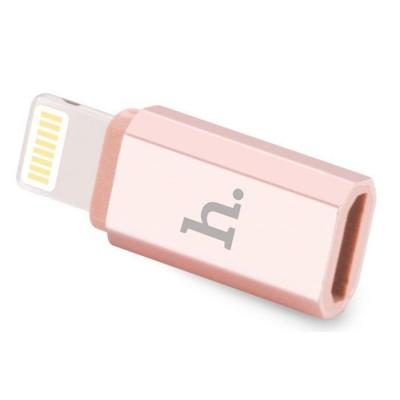 Переходник HOCO microUSB - 8pin Lightning Rose Gold