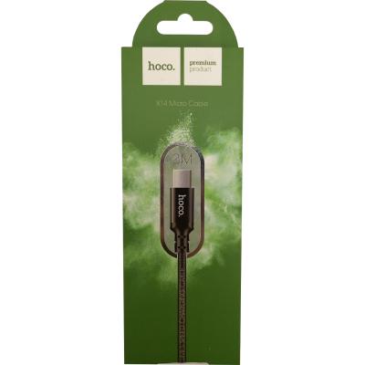 Кабель USB - micro USB, 2,0м, HOCO X14 Times speed, черный