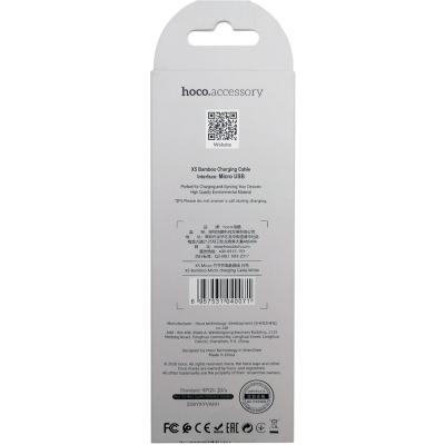 Кабель USB - micro USB, 1,0м, HOCO X5 BAMBOO, белый