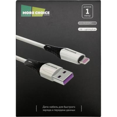 Кабель USB - Lightning 8pin, 1,0м, More choice K35i, 2.4A, силикон, белый 