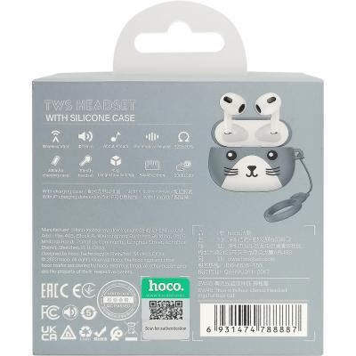 Гарнитура HOCO EW46 Cat, Bluetooth, в кейсе, белый/серый