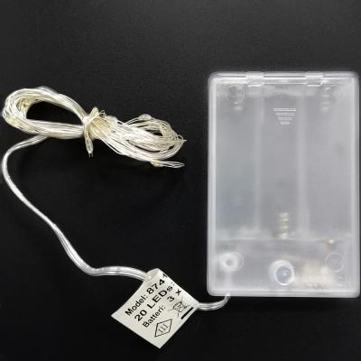 Гирлянда проволочная, 1,9м, 20LED, т.бел. роса, 3*AA, Luca String Light /87410/