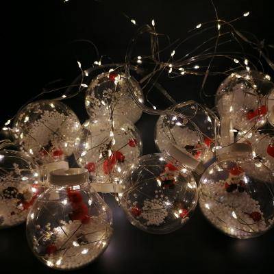 Гирлянда бахрома, шар, 3м\0,5м, 10шт, теплый белый, прозрачные, LX-112 Дед Мороз