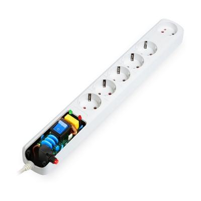 Сетевой фильтр SmartBuy PRO 16A, 3500Вт, 6 розеток, 3,0м, белый (SBSP-30W-Pro)