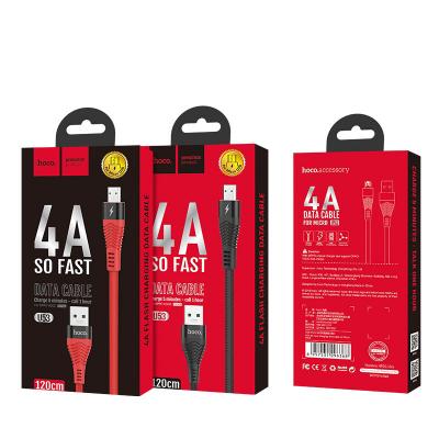 Кабель USB - micro USB, 1,2м, HOCO U53 Flash 4А, черный 