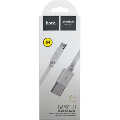 Кабель USB - micro USB, 1,0м, HOCO X5 BAMBOO, белый