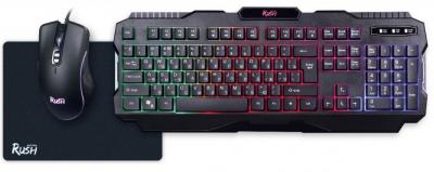 Набор игровой клавиатура+мышь+коврик Smartbuy RUSH Shotgun, черный, SBC-307728G-K