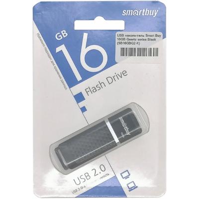USB накопитель Smartbuy 16GB Quartz series Black (SB16GBQZ-K)