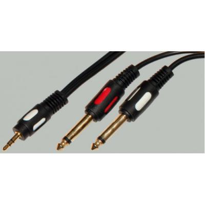 2*Jack 6,3mm моно - Jack 3,5mm стерео, 10,0м