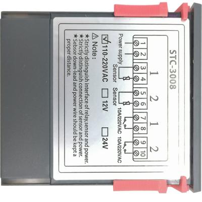 Термостат STC-3008 220В 2 канала, от -55 до +120℃, с цифровой индикацией 220V 10A