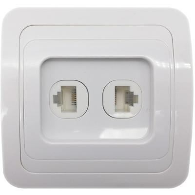 РСУ компьютер RJ-45 + телефон 1-мест. белая "Марс" (SBE-02w-S1-RJPH)