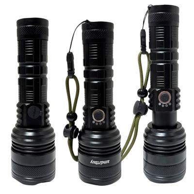 Фонарь ручной Smartbuy CREE XHP-90 30W,с сист. фокусировки луча, аккумул., черный (SBF-40-K)**