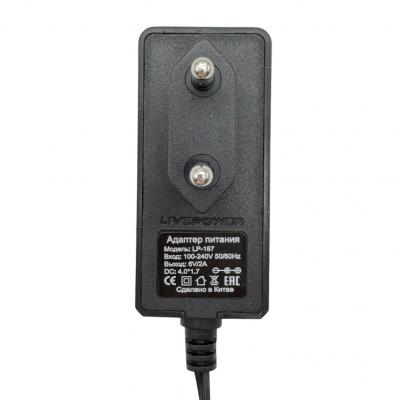 Блок питания импульсный  6,0V, 2,0A, 12W (4,0*1,7), вилка на блоке, LP187