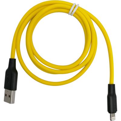 Кабель USB - Lightning 8pin, 1,0м, HOCO X21 Plus Silicone 2.4A, черный/желтый