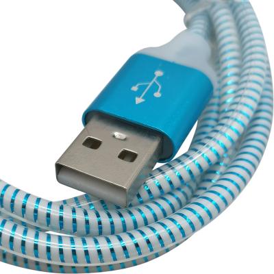 Кабель USB - Lightning 8pin, 1,0м, Smartbuy, индикац.заряда, синий (iK-512ss blue)***