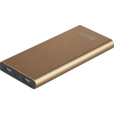 Портативный аккумулятор 10000 мАч, INTRO PB10, 2xUSB, золото***