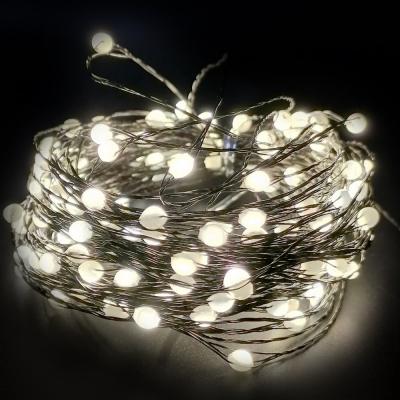 Гирлянда провол. 15м, 150LED, т.бел. капли макро, 8 функций, Luca String Light /87421/