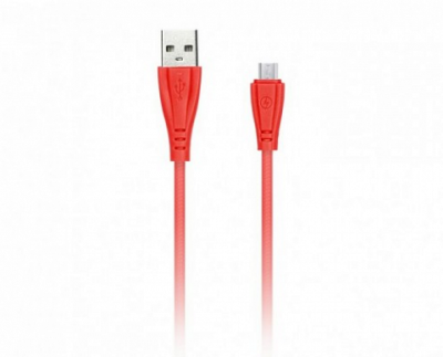Кабель USB - micro USB, 1,0м, Smartbuy, в резин. оплетке Gear, <2A, красный (iK-12RG red)