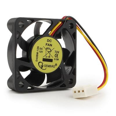 Вентилятор Gembird D40BM-12A, 40х40х10, подшипник, 3pin, провод 7см