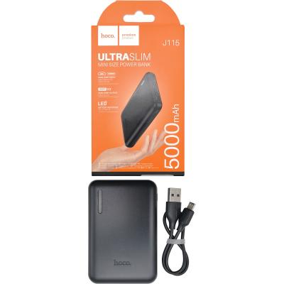 Портативный аккумулятор 5000 мАч, HOCO J115 Journey, 2xUSB, черный