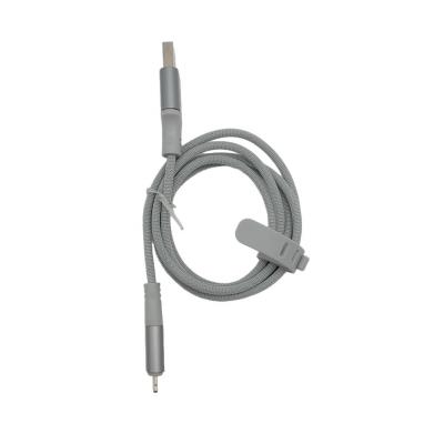 Кабель USB - Lightning 8pin, 1,0м, ACV USB-LD1SL 2.4A, нейлон, серый