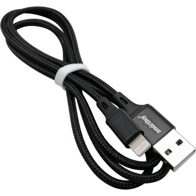 Кабель USB - Lightning 8pin, 1,0м, SmartBuy S14, 3A, нейлон, черный (iK-512-S14b)