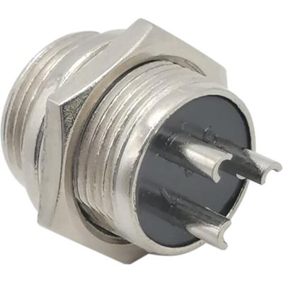 MIC16 (GX16) штекер 3pin, на корпус (7А, 125В)