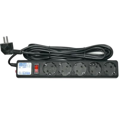 Сетевой фильтр SmartBuy One 10A, 2200Вт, 5 розеток, 3,0м, черный (SBSP-30-K)