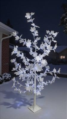 Дерево светящ.ЛИСТЬЯ белое