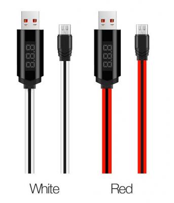 Кабель USB - micro USB, 1,2м, HOCO U29 LED, красный
