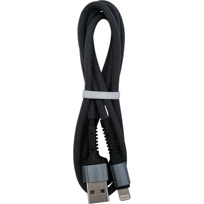 Кабель USB - Lightning 8pin, 1,0м, SmartBuy S26, 3A, нейлон, черный/серый (iK-512-S26bg)