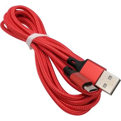 Кабель USB - micro USB, 2,0м, SmartBuy S14, 3A, нейлон, красный/черный (iK-22-S14rb)