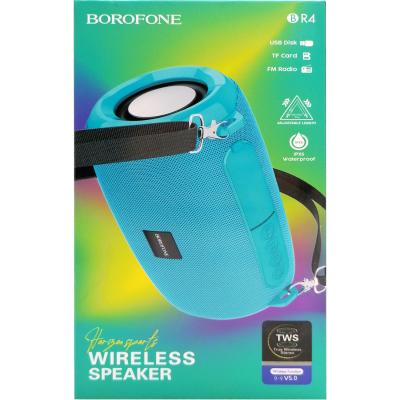 Активная колонка BOROFONE BR4 (FM/AUX/USB/microSD/BT/TWS), бирюза***