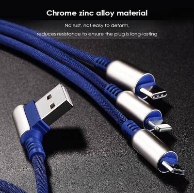 Кабель 3 в 1 USB -  Lightning 8pin+micro USB+Type C, 1,5м, HOCO U17 Capsule, синий