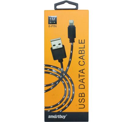 Кабель USB - Lightning 8pin, 1,0м, Smartbuy, нейлон, синий, коробка (iK-512nbox blue)***