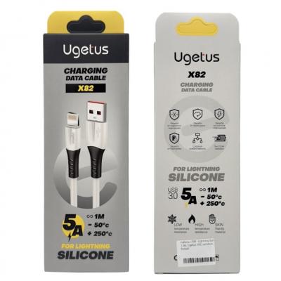 Кабель USB - Lightning 8pin, 1,0м, Ugetus X82, силикон, белый 
