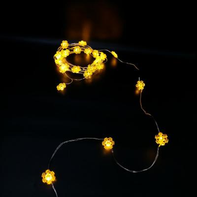 Гирлянда проволочная, 1,9м, 20LED, т.бел. снежинка, 2*AA, Luca String Light /87413/