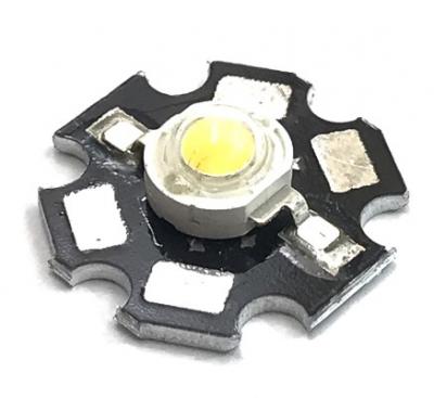 Светодиод 3WR теплый белый (Uпит=3,4-3,6V) на радиаторе