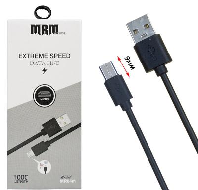 Кабель USB - micro USB (удлиненный штекер), 1,0м, MR04m, черный