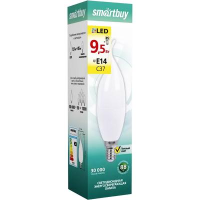 LED лампа Свеча на ветру мат. C37Can/9,5W/3000/E14, Smartbuy**