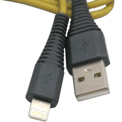 Кабель USB - Lightning 8pin, 1,0м, Smartbuy, карбон, экстрапрочный, до 2А, жел (iK-510n-2 yellow)***