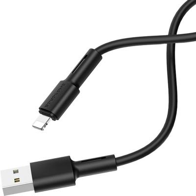 Кабель USB - Lightning 8pin, 1,0м, BOROFONE BX31 Soft silicone, силикон, черный